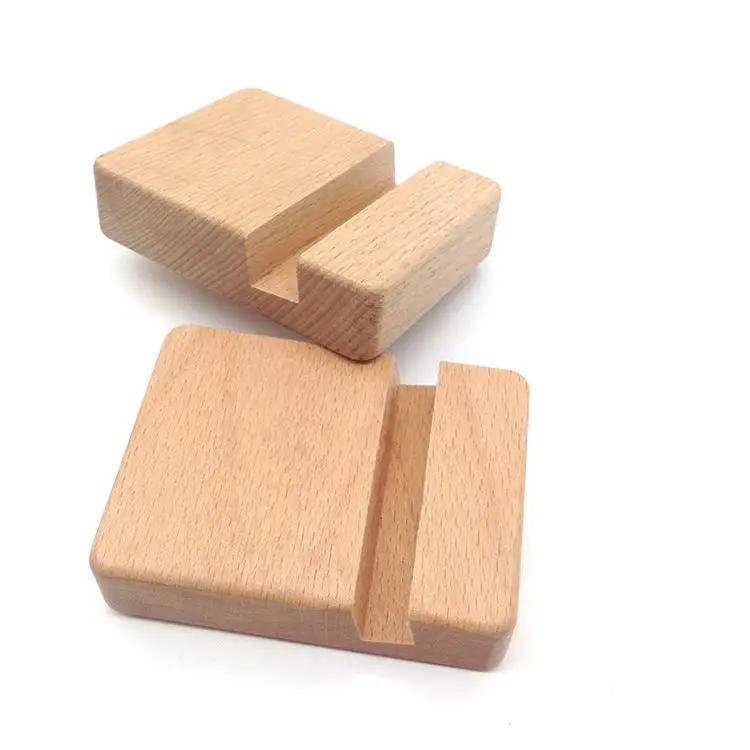 Creative  Mobile Phone Toma Back With Coin Beech Wood Lazy Phone Holder Custom Lettering Charge Hub X