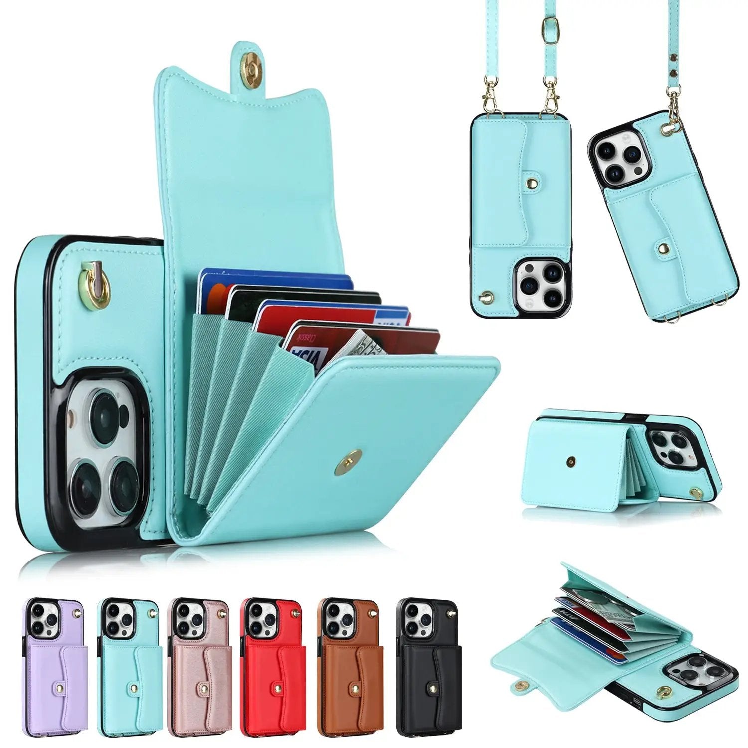 Crossbody Card Holder Phone Case Multi-function Card Holder Charge Hub X
