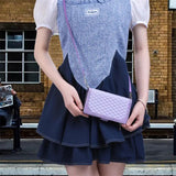 Crossbody Plaid Multi-functional Zipper Bag Mobile Phone Case Charge Hub X