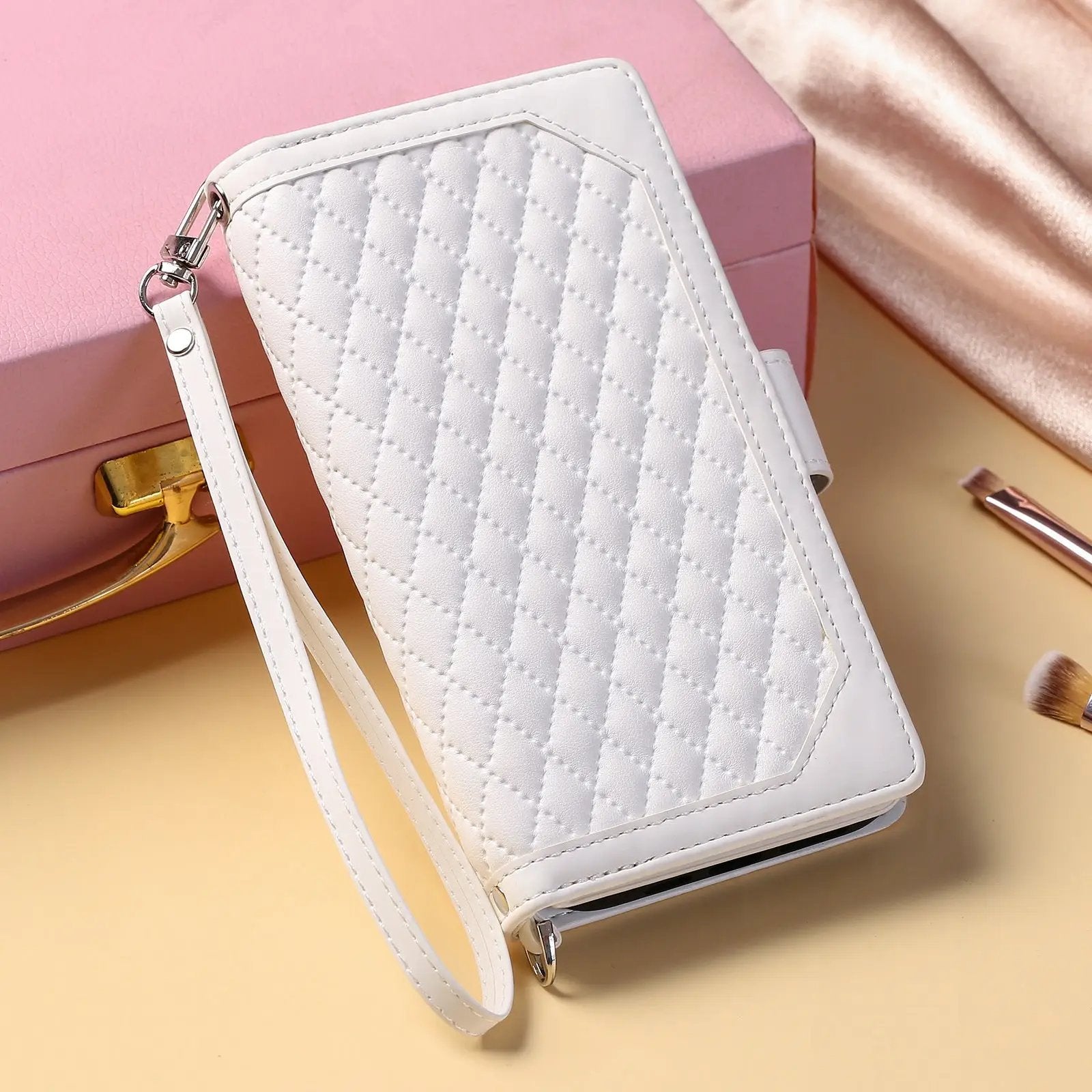 Crossbody Plaid Multi-functional Zipper Bag Mobile Phone Case Charge Hub X