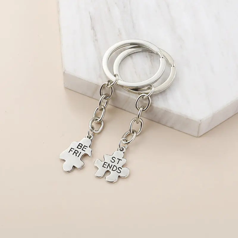 Crystal Love Puzzle Hollow Letters Accessories Geometric Simple Couple Keychain Charge Hub X