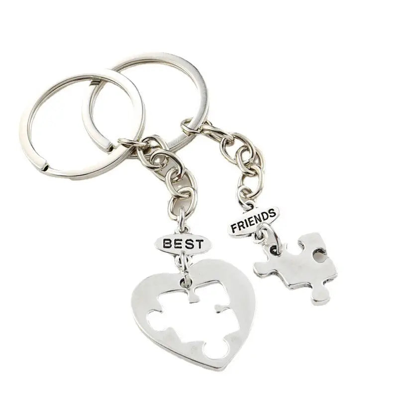 Crystal Love Puzzle Hollow Letters Accessories Geometric Simple Couple Keychain Charge Hub X