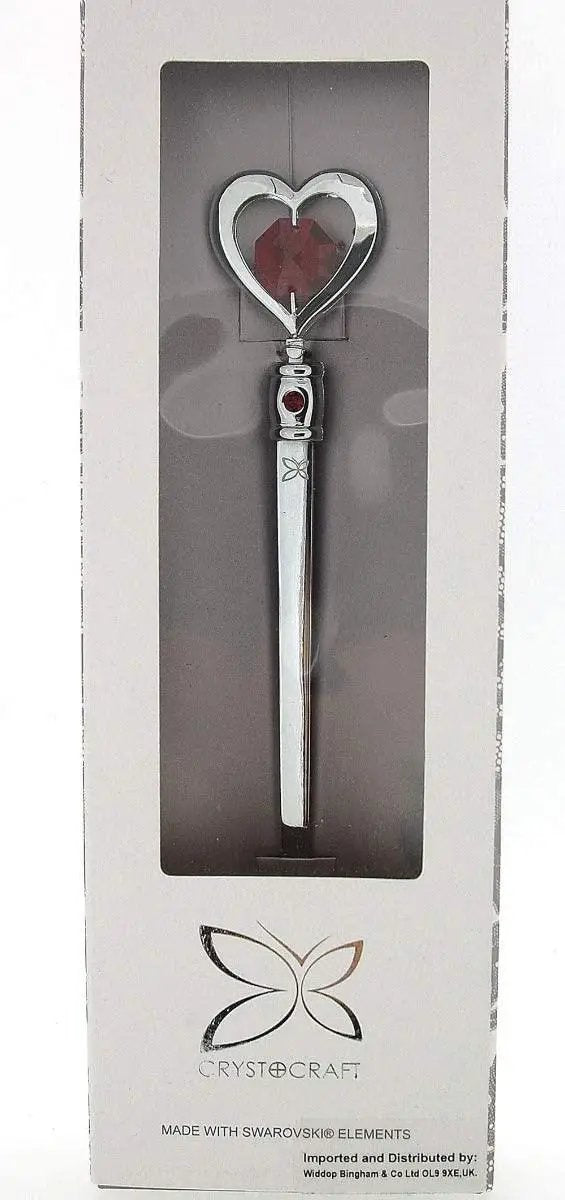 Crystocraft Chrome Plated Heart Letter Opener Made with Swarovski Crystals Crystocraft
