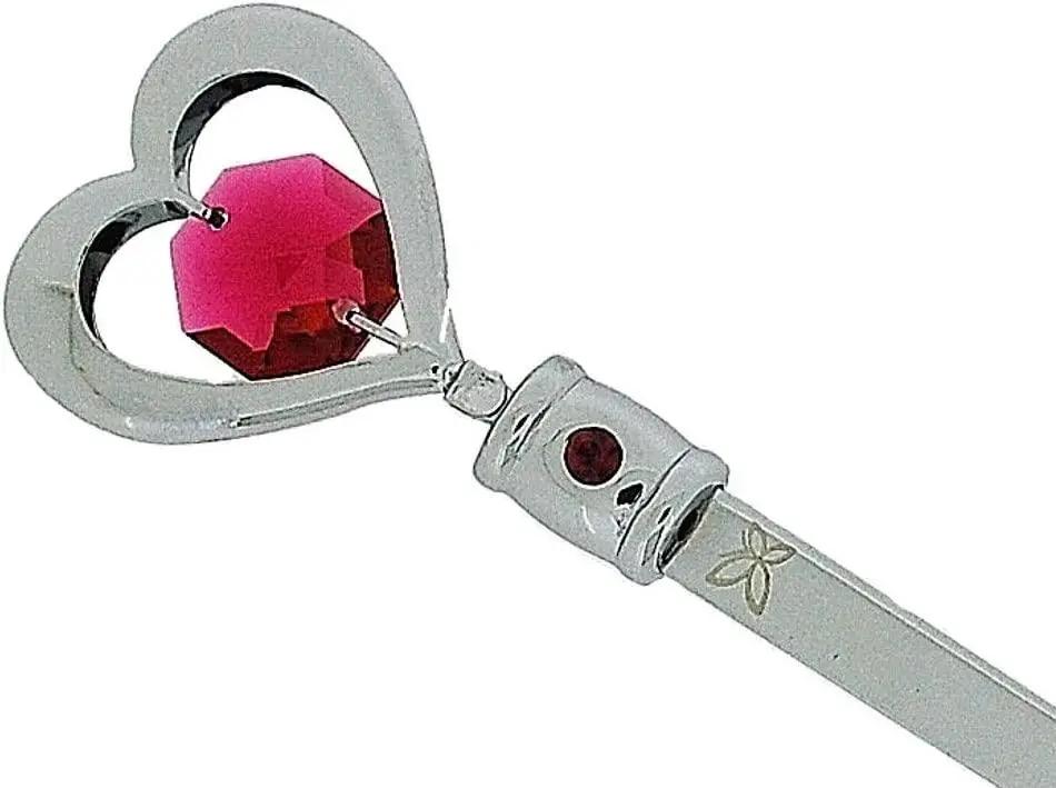 Crystocraft Chrome Plated Heart Letter Opener Made with Swarovski Crystals Crystocraft