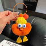 Cute Imitate Rex Rabbit Fur Little Duck Car Key Ring Pendant Charge Hub X