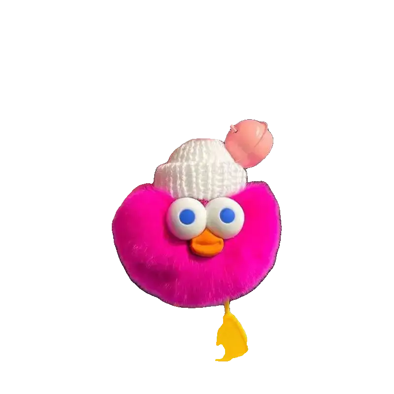 Cute Imitate Rex Rabbit Fur Little Duck Car Key Ring Pendant Charge Hub X