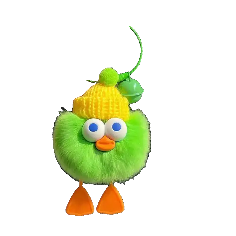 Cute Imitate Rex Rabbit Fur Little Duck Car Key Ring Pendant Charge Hub X