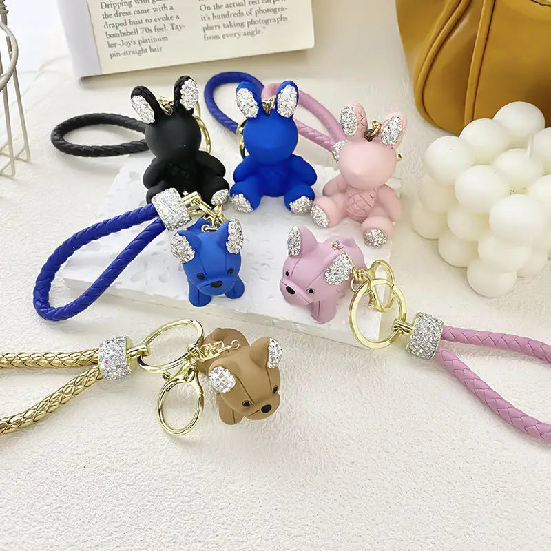 Cute Puppy Blue Key Exquisite Pendant With Keychain Charge Hub X