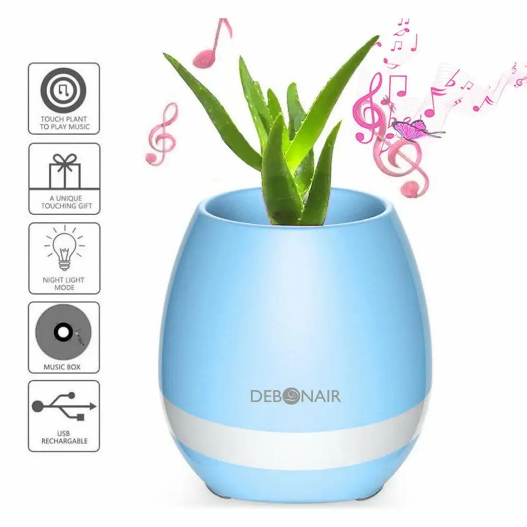 Debonair Music Flower Pot Bluetooth Speaker for Bedroom, Office & Living Room[Blue] Debonair