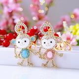 Diamond Couple Monkey Car Key Ring Charge Hub X