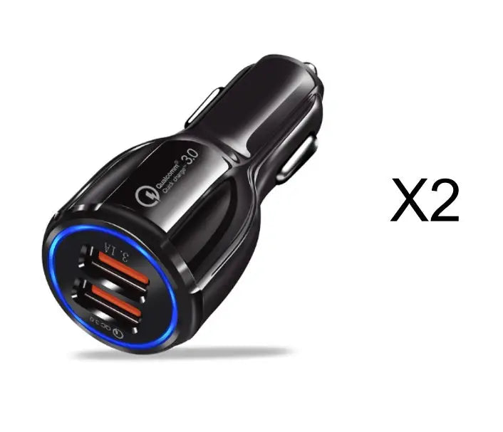 Dual USB Quick Charge Car Charger for Fast Charging Charge Hub X