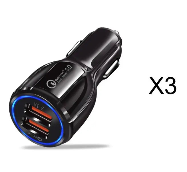 Dual USB Quick Charge Car Charger for Fast Charging Charge Hub X