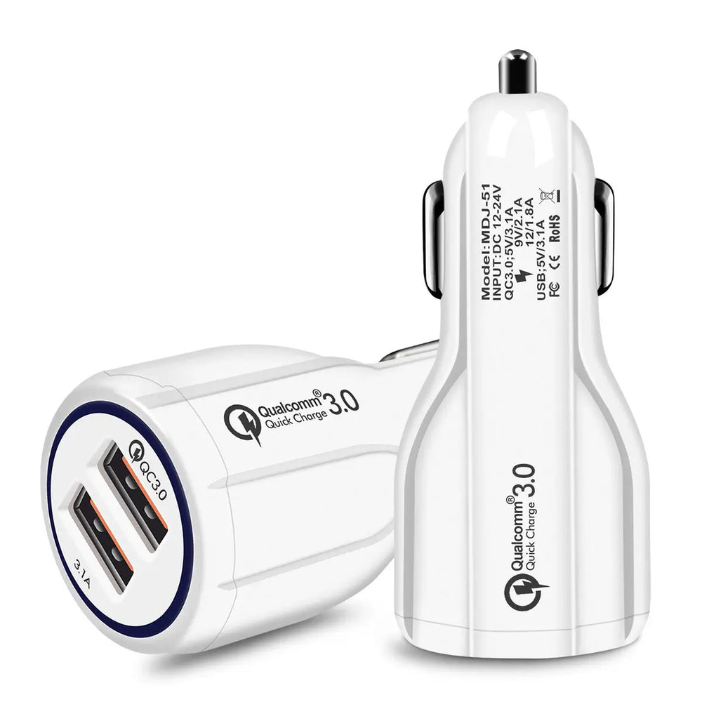 Dual USB Quick Charge Car Charger for Fast Charging Charge Hub X