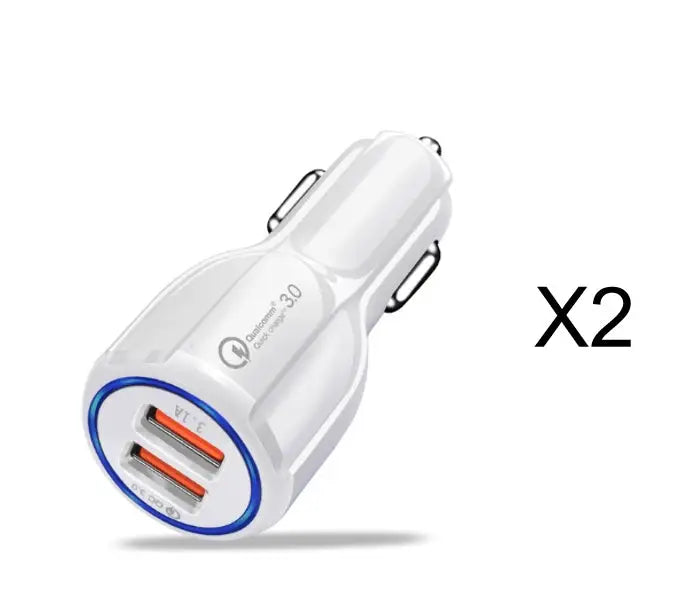 Dual USB Quick Charge Car Charger for Fast Charging Charge Hub X
