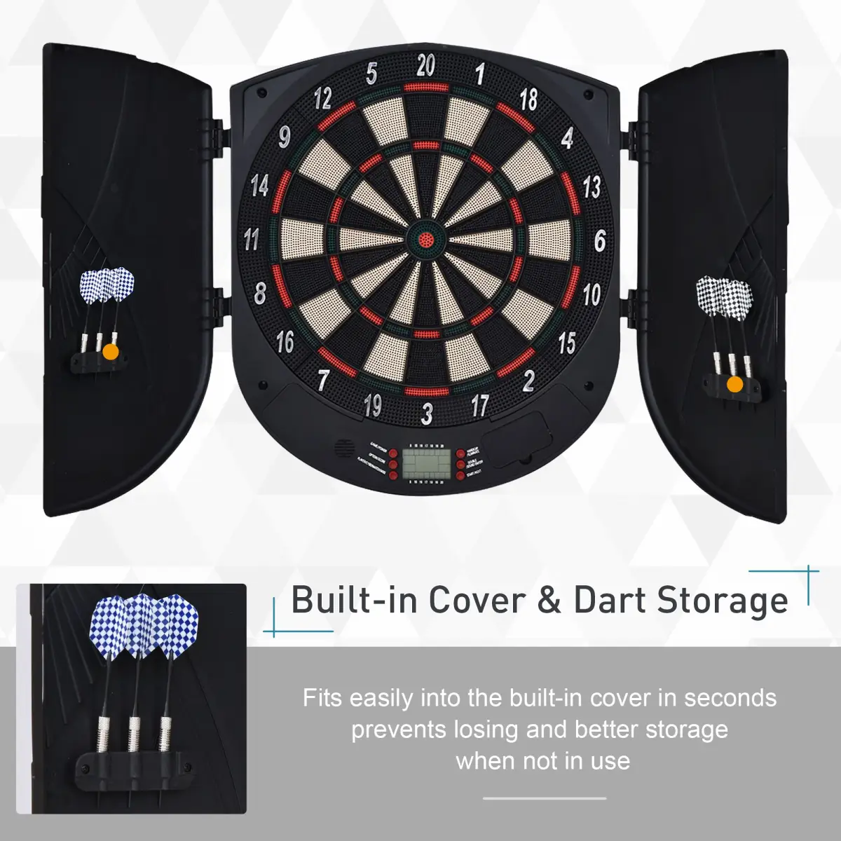 Electronic Dartboard Set 26 Games and 185 Variations with 6 Darts Unbranded