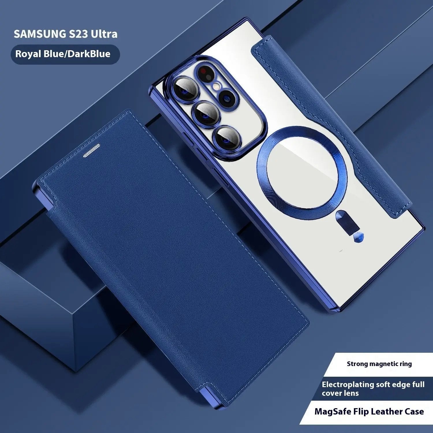 Electroplated Wireless Magnetic Business Flip Leather Case Charge Hub X