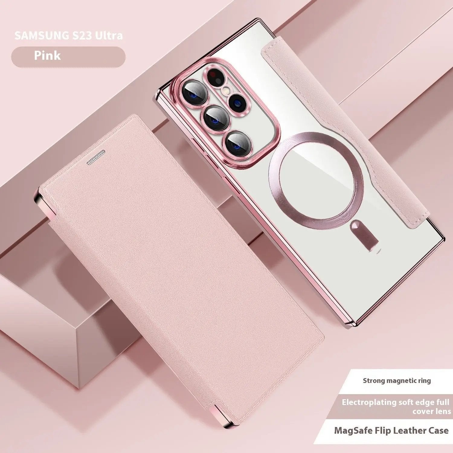 Electroplated Wireless Magnetic Business Flip Leather Case Charge Hub X