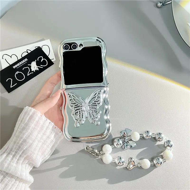 Electroplating Wave Edge Folding Soft Shell Three-dimensional Butterfly Bracket Charge Hub X