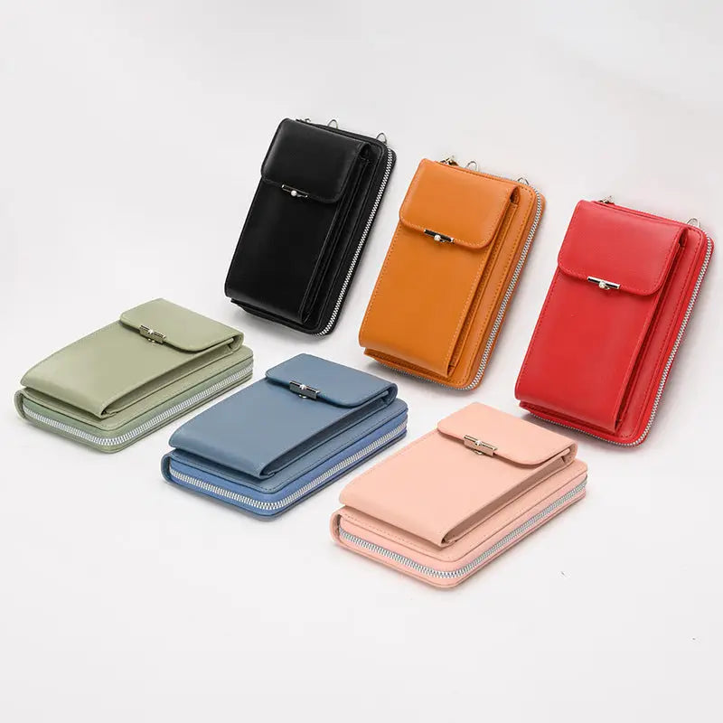 Fashion Large Capacity Mobile Phone Bags Women Small Zipper Crossbody Shoulder Bag Long Wallet Charge Hub X