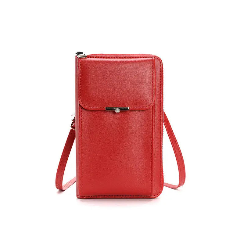 Fashion Large Capacity Mobile Phone Bags Women Small Zipper Crossbody Shoulder Bag Long Wallet Charge Hub X