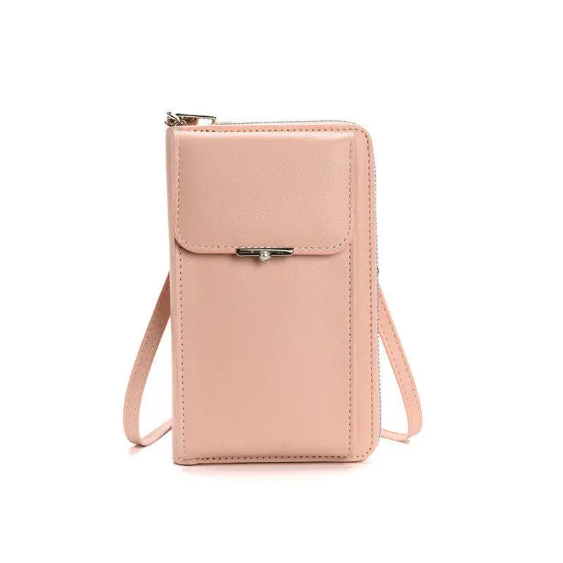 Fashion Large Capacity Mobile Phone Bags Women Small Zipper Crossbody Shoulder Bag Long Wallet Charge Hub X