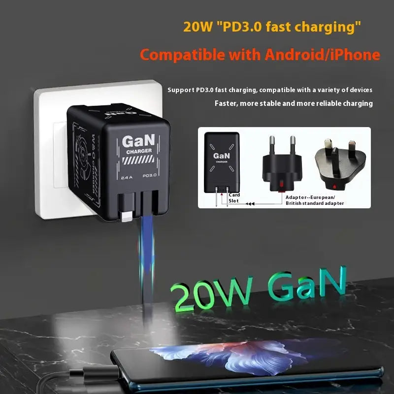 Fast Charger Dual USB PD Wall Adapter – Smart Quick Charge Plug for iPhone & Android Charge Hub X