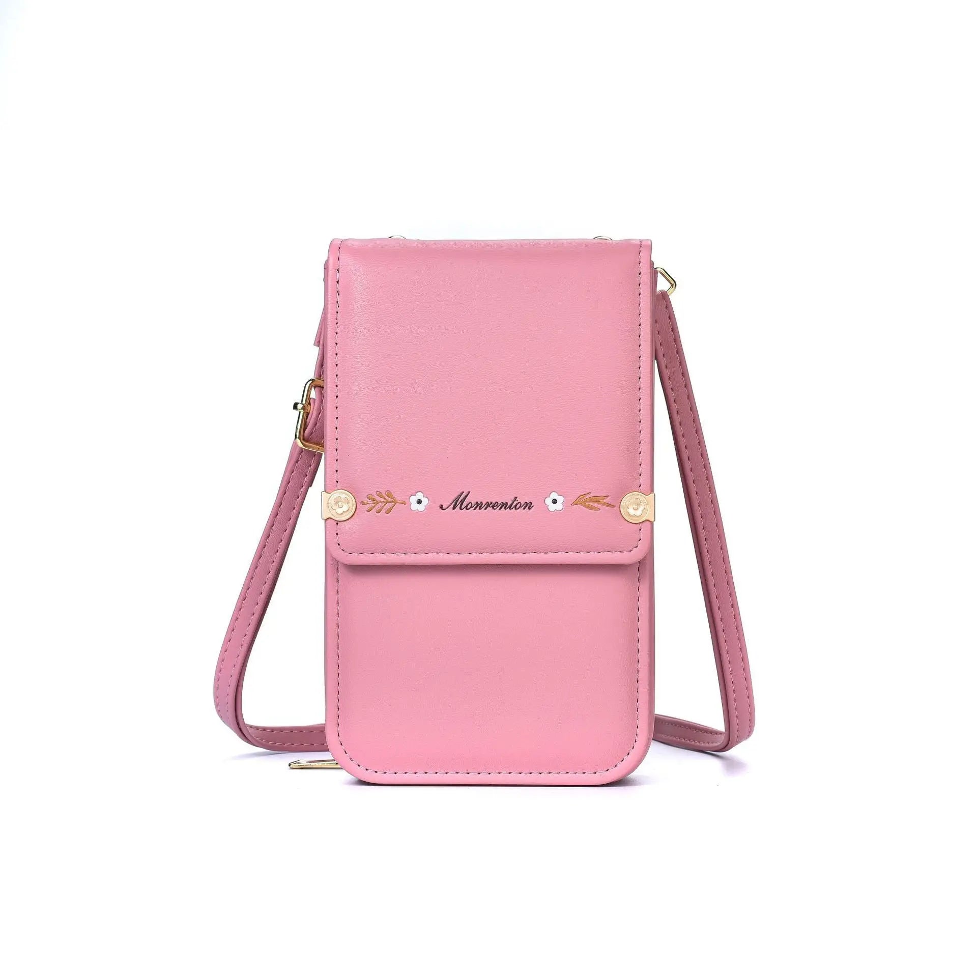 Flowers Embroidery Mobile Phone Bags For Women Ins Fashion Crossbody Shoulder Bag Ladies Long Wallet Charge Hub X