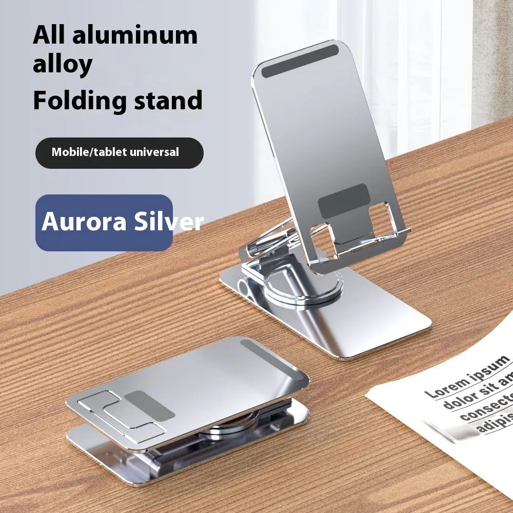 Foldable Aluminum Alloy Rotating Mobile Phone Stand – Desktop Holder Bracket Charge Hub X