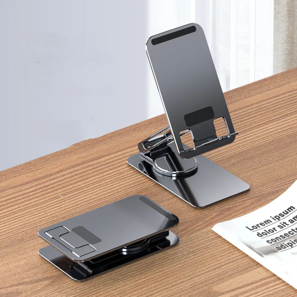Foldable Aluminum Alloy Rotating Mobile Phone Stand – Desktop Holder Bracket Charge Hub X