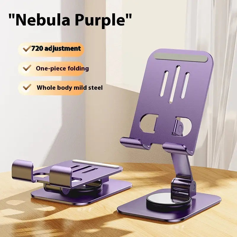 Foldable Aluminum Alloy Rotating Mobile Phone Stand – Desktop Holder Bracket Charge Hub X