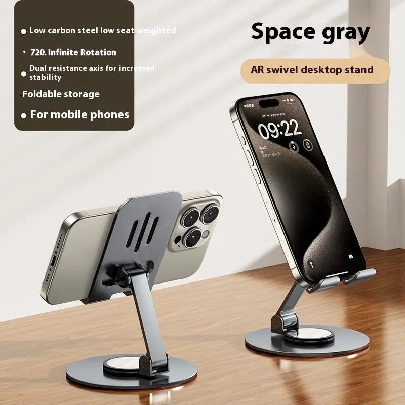 Foldable Aluminum Alloy Rotating Mobile Phone Stand – Desktop Holder Bracket Charge Hub X