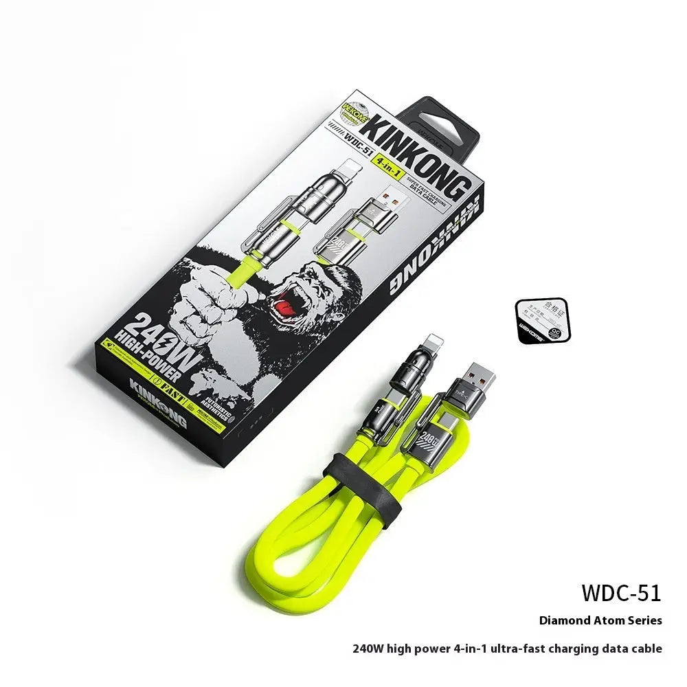 High-power Four-in-one Super Fast Charge Data Cable Charge Hub X