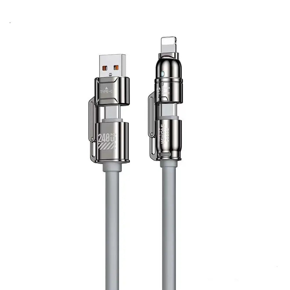 High-power Four-in-one Super Fast Charge Data Cable Charge Hub X