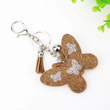 Home Fashion Simple Two-color Butterfly Shape Flannel Hot Drilling Handbag Pendant Charge Hub X