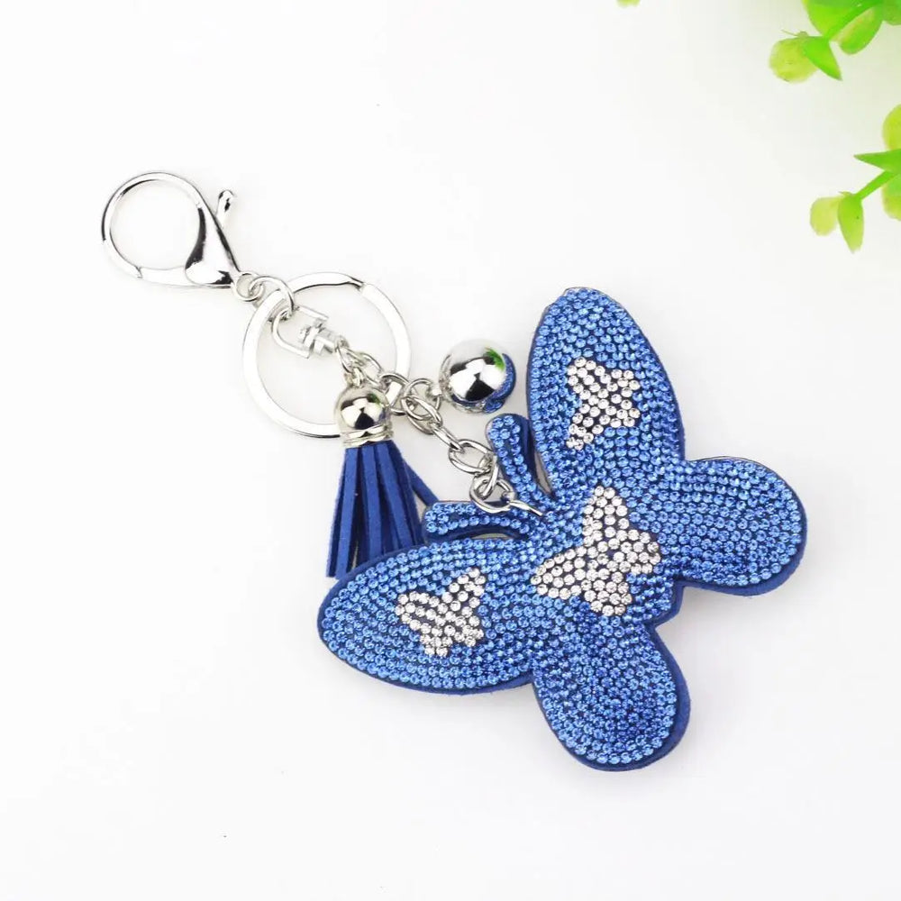 Home Fashion Simple Two-color Butterfly Shape Flannel Hot Drilling Handbag Pendant Charge Hub X