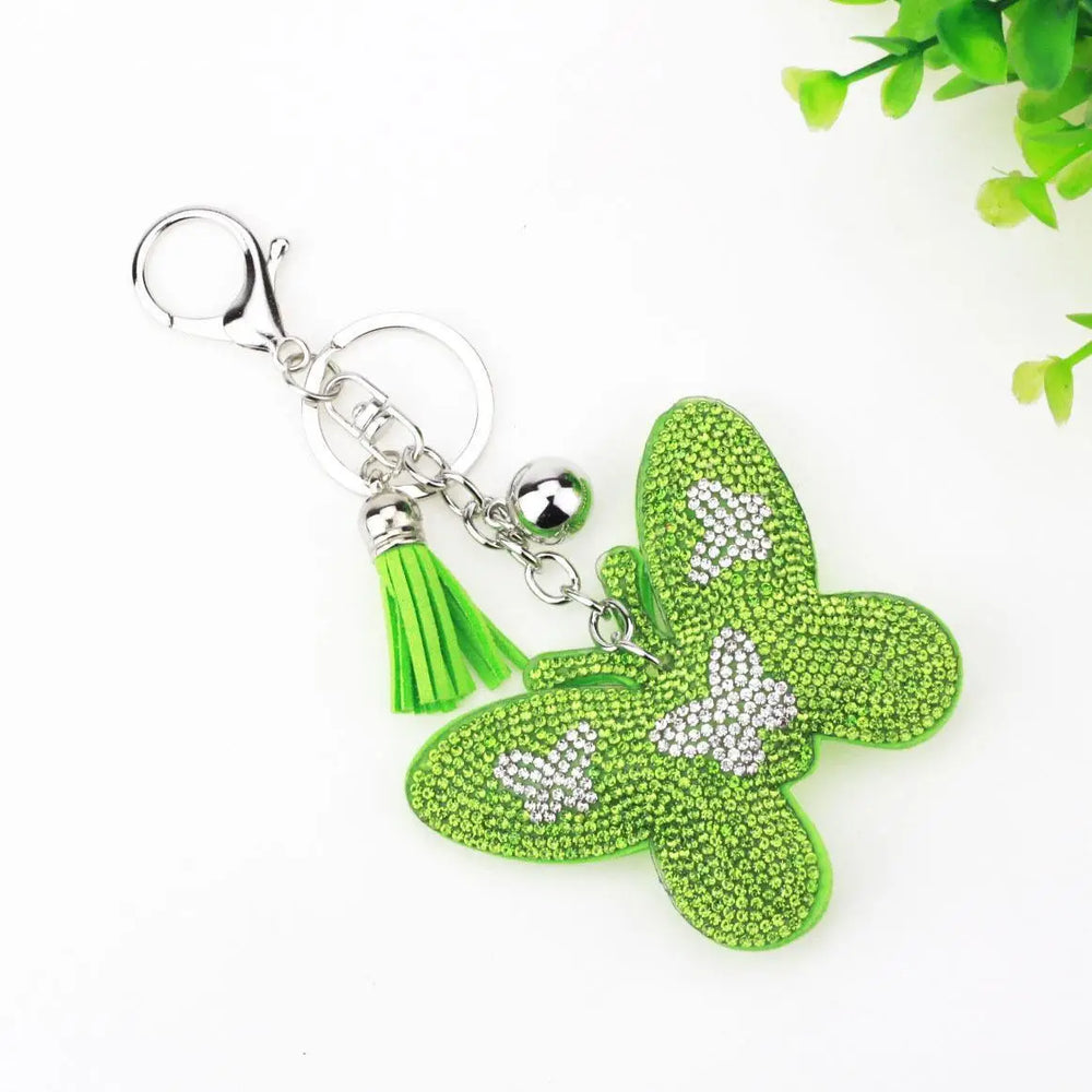 Home Fashion Simple Two-color Butterfly Shape Flannel Hot Drilling Handbag Pendant Charge Hub X