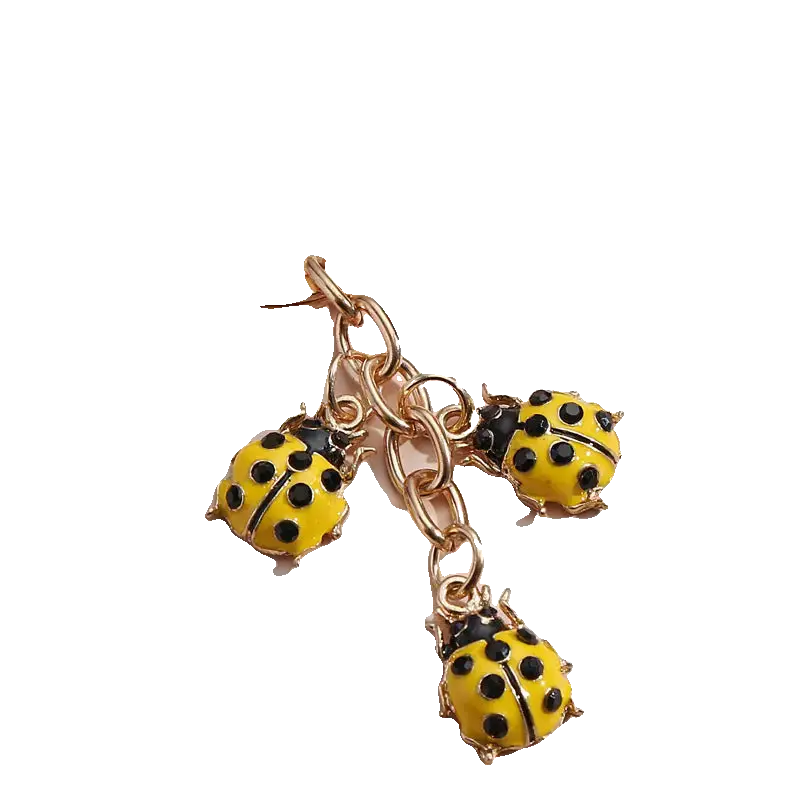 Hot Selling Dripping Oil Alloy Colorful Owl Ladybug Dark Flower Ghost Face Keychain Bag Ornaments Charge Hub X