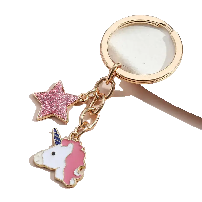 Hot Selling Dripping Oil Alloy Colorful Owl Ladybug Dark Flower Ghost Face Keychain Bag Ornaments Charge Hub X