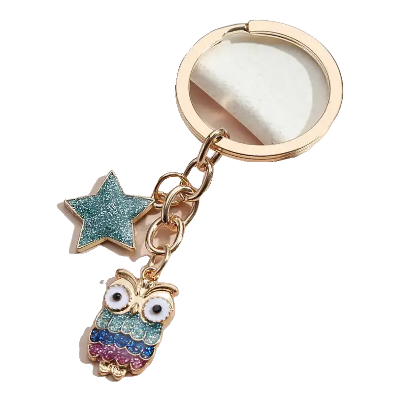 Hot Selling Dripping Oil Alloy Colorful Owl Ladybug Dark Flower Ghost Face Keychain Bag Ornaments Charge Hub X