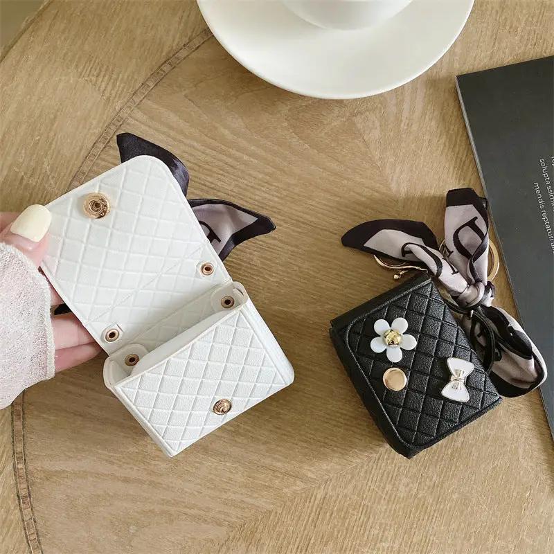 Korean Style Silk Scarf Earphone Bag Charge Hub X