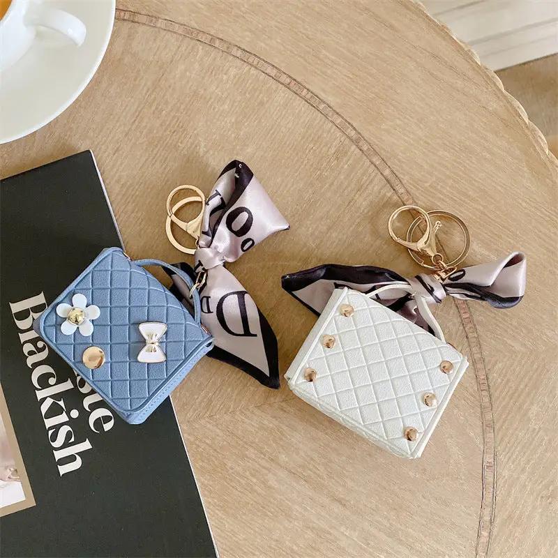 Korean Style Silk Scarf Earphone Bag Charge Hub X