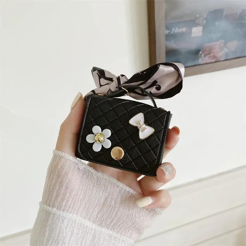 Korean Style Silk Scarf Earphone Bag Charge Hub X