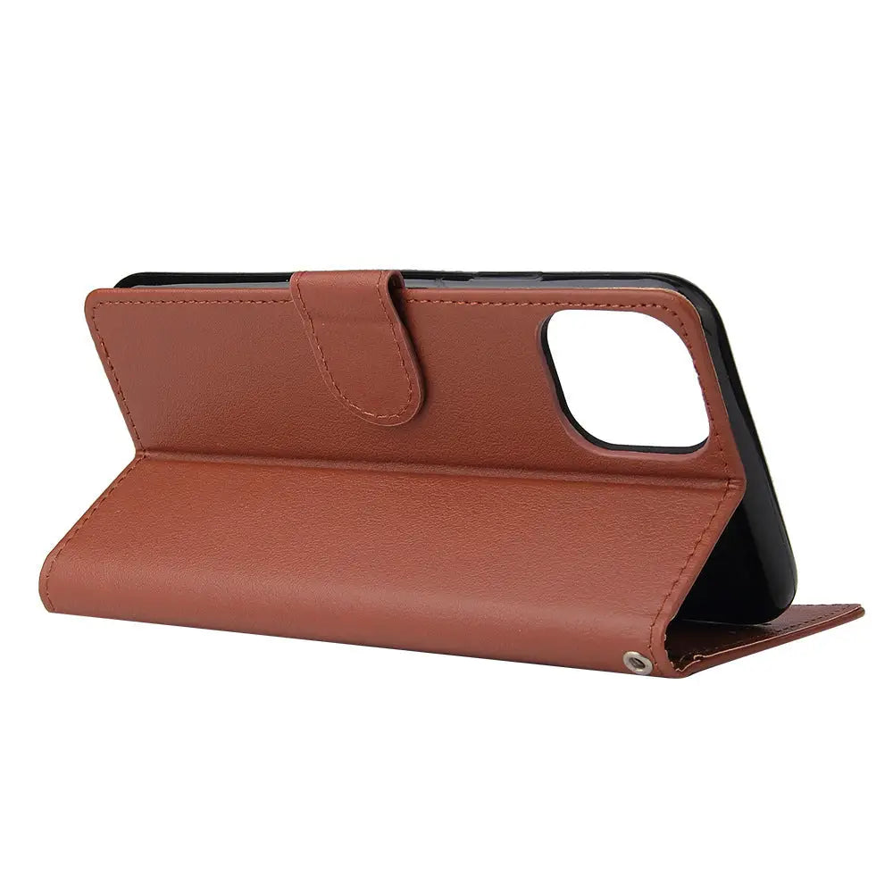 Leather Phone Case With 3 Card Wallet Flip Style Slim Charge Hub X