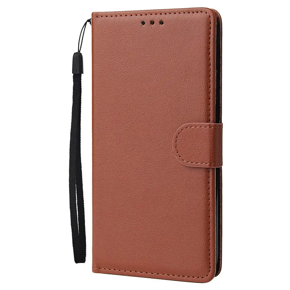 Leather Phone Case With 3 Card Wallet Flip Style Slim Charge Hub X