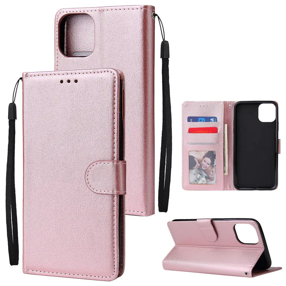 Leather Phone Case With 3 Card Wallet Flip Style Slim Charge Hub X