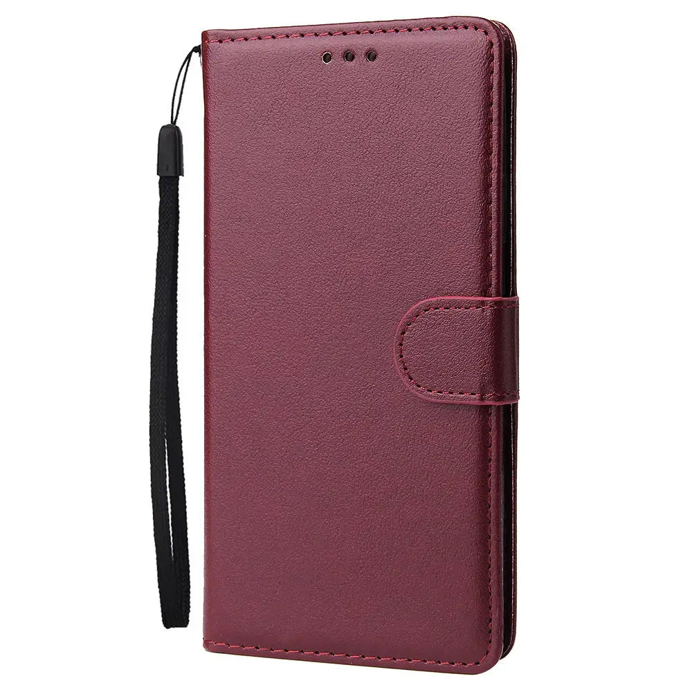 Leather Phone Case With 3 Card Wallet Flip Style Slim Charge Hub X