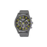 Lorus Mens Sports Chronograph Dated Grey/Yellow Dial Grey Rubber Strap Watch RT377JX9 Lorus