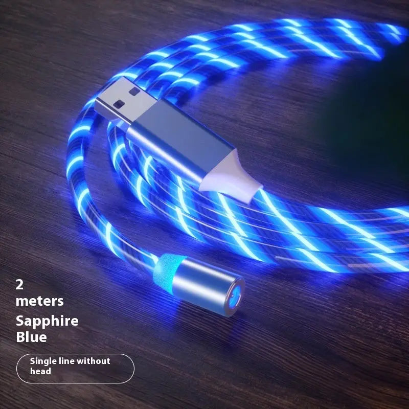 Magnetic Charging Cable Streamer Fast Charging Cable Lighting Micro USB Cable LED Magnet Charger Type-C Cable Charge Hub X
