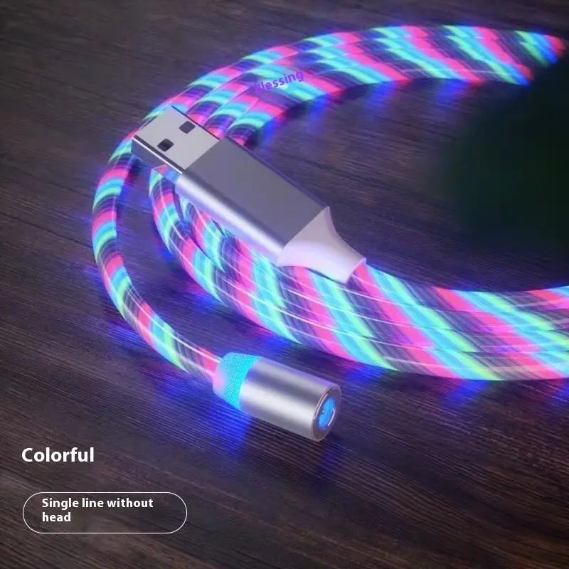 Magnetic Charging Cable Streamer Fast Charging Cable Lighting Micro USB Cable LED Magnet Charger Type-C Cable Charge Hub X