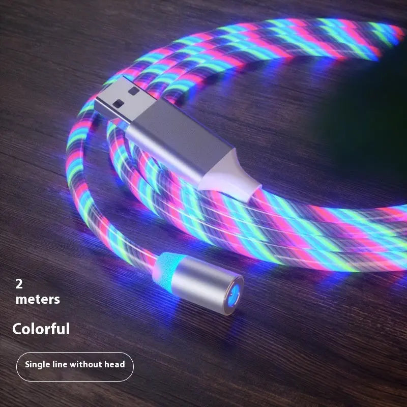 Magnetic Charging Cable Streamer Fast Charging Cable Lighting Micro USB Cable LED Magnet Charger Type-C Cable Charge Hub X